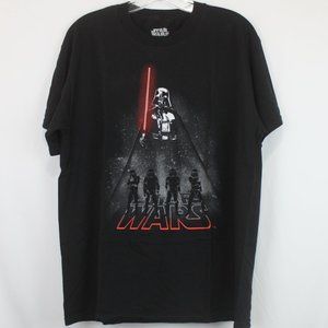 Star Wars Darth Vader & Storm Troopers Graphic  Tee Large Black and Red